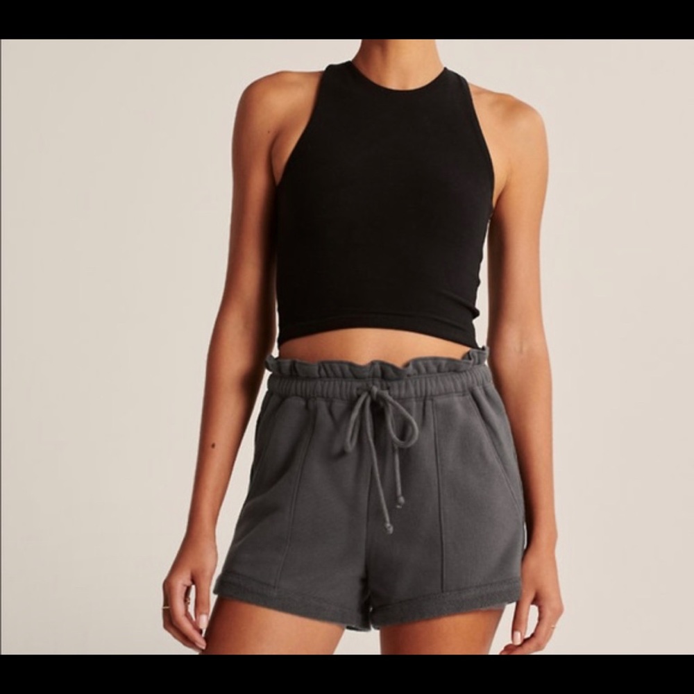 Abercrombie & Fitch Charcoal Gray Drawstring Shorts
